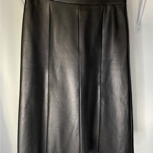 A line genuine black leather skirt by Nordstrom Signature size 2